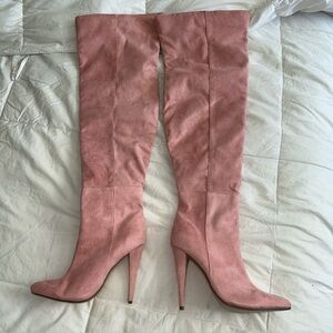 Pink Thigh High Boots